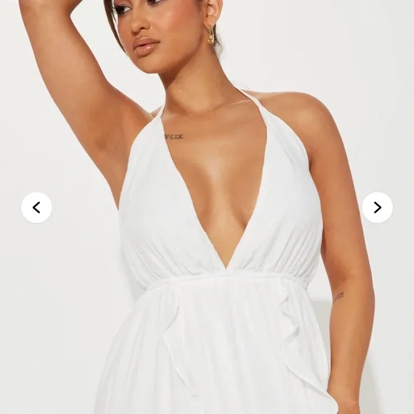 Sale! Fashion Nova White Halter Maxi Dress SOLD OUT! - Picture 2 of 7